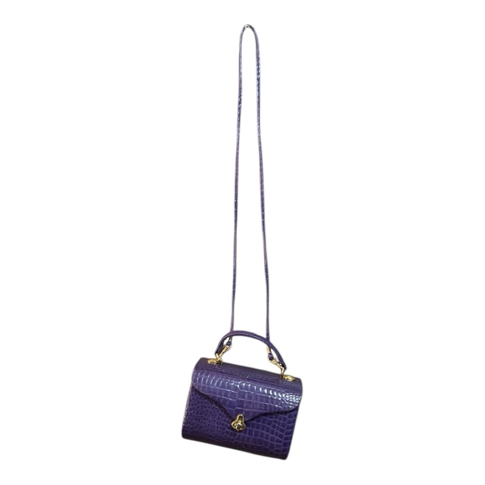 Elegant Purple Women’s Crocodile-Embossed Handbag